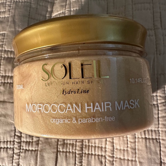 Soleil Moroccan Hair Mask Organic & Paraben-Free 300 ml Gold MRSP $140 Sealed - Picture 2 of 7